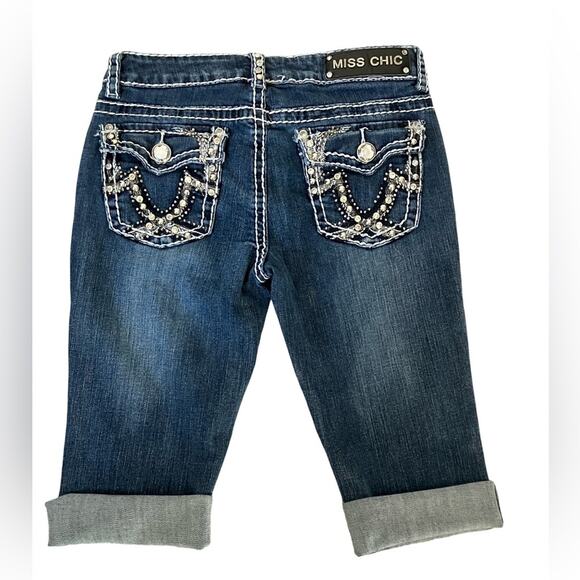 Miss Chic Jeans Blue Ankle Cropped Denim - Picture 1 of 12